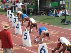 Start of Men's 200 meter race