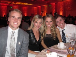 Matt Barkley, his Mom Beverly, and twin sister Lainy and brother Sam