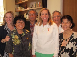 Karen Bowman, Pat and Dudley Poon, Andrea Gaston, Jim Yee, and Trojan Candy