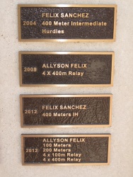 Felix Sanchez and Allyson Felix