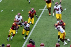 Marqise Lee straight arms a tackler