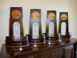 National Championship trophies