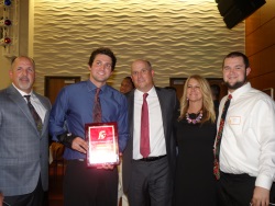 Don, Cody, Christy, and Dylan Kessler with Coach Clay Helton
