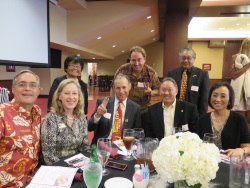 John and Karen Bowman, Patti Poon, Ray Weber, Leland Waters, Larry Jung, Dudley Poon, and Wandy Jung